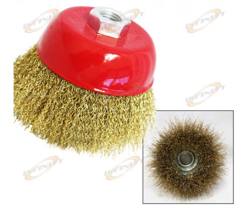 4-2/1" THREADED CUP WIRE WHEEL BRUSH FOR 5/8" SHAFT